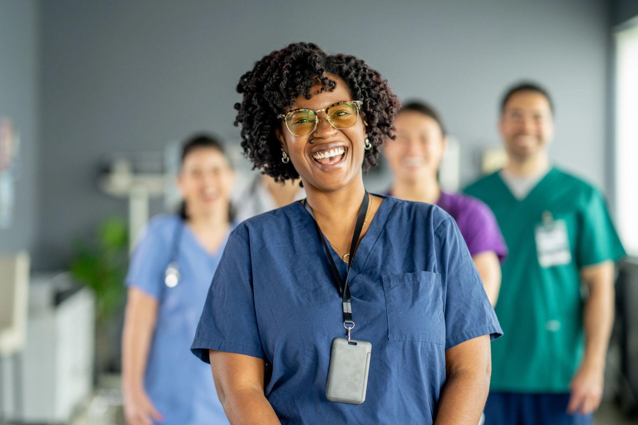 friendly diverse care team healthcare
